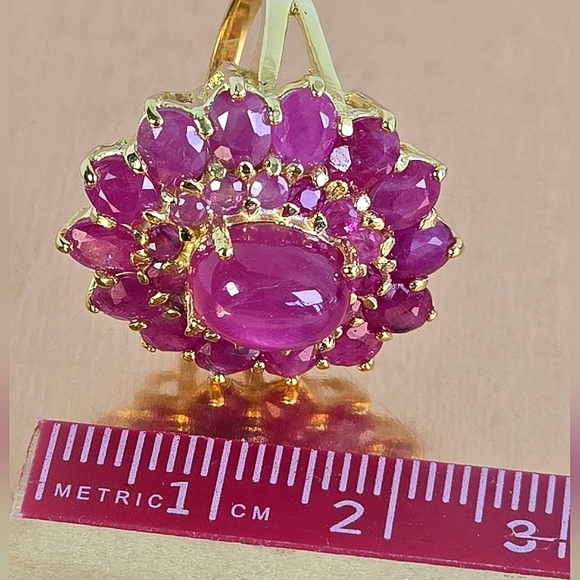 925 Sterling Silver Ring Sz 7 with Natural Ruby Gemstones - Picture 3 of 13